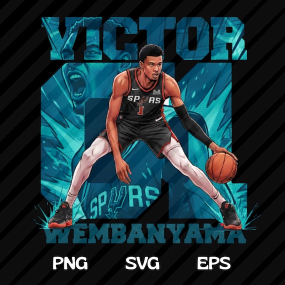 Wembanyama PNG SVG Shirt Design, Basketball Player Comic Graphic Tee Sublimation (PNG Digital Download)