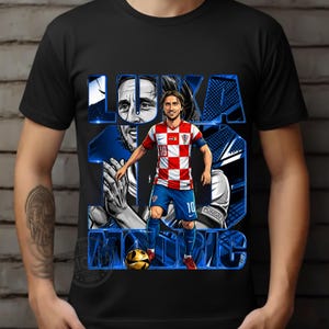 Luka Modrić Kroatien Fotboll PNG T-shirt Design (Digital Nedladdning) bild 3