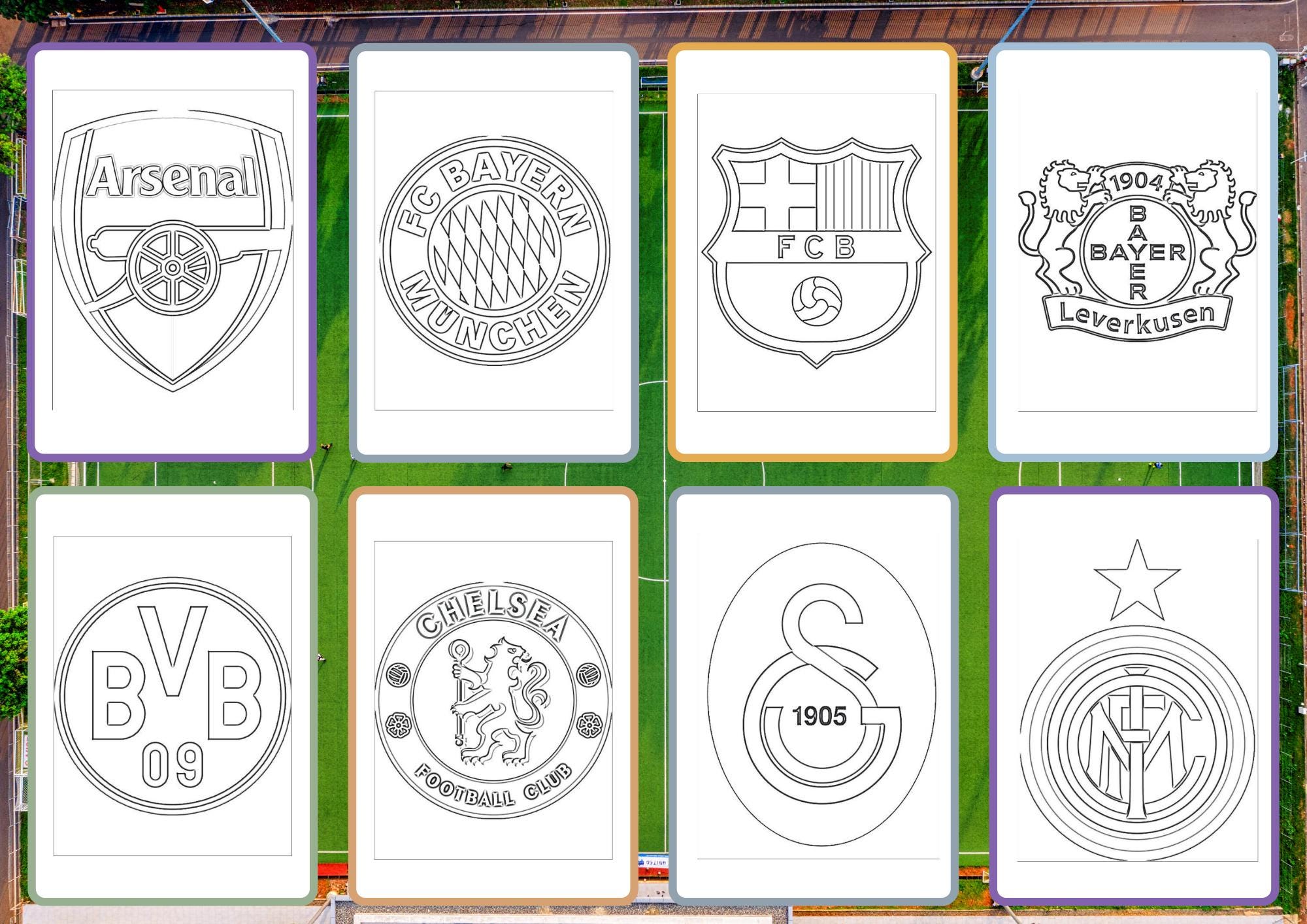 Fun Club Coloring Pages Club Logo Coloring Page Printable | Sports Club Coloring Sheet | Fan ...