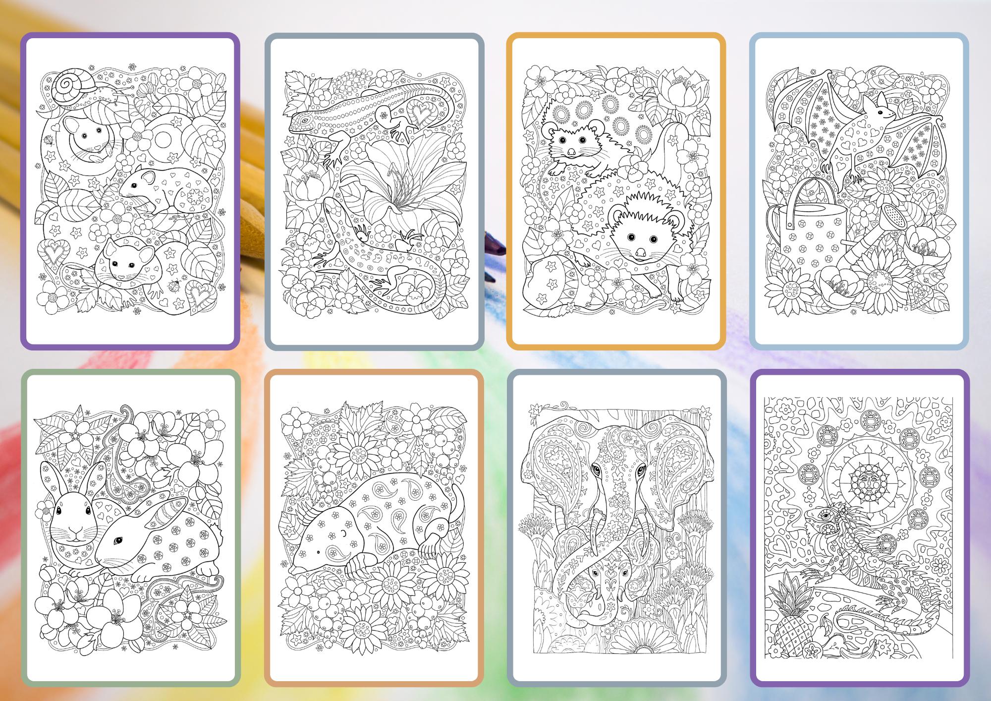 Animal Mandala Coloring Book | INSTANT DOWNLOAD | 64 Printable Coloring ...