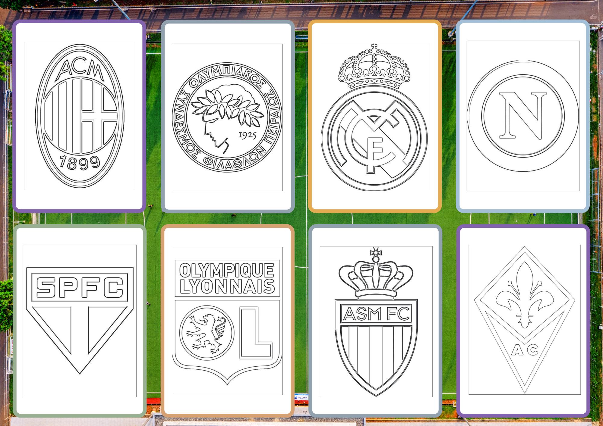 Fun Club Coloring Pages Club Logo Coloring Page Printable | Sports Club Coloring Sheet | Fan ...