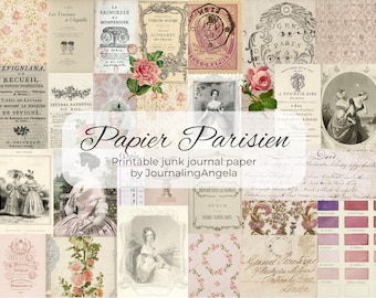 Junk journal kit printable instant download digital download French collage