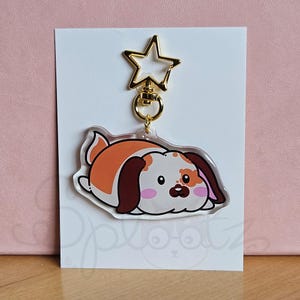 Spotted Bunny Keychain Animal Art Kawaii Holland Lop Rabbit Charm Pets Brown Speckled