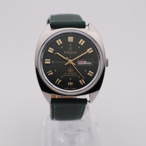 Vintage automatisch Ricoh-horloge: dag/datum, 21 juwelen, gemaakt in Japan