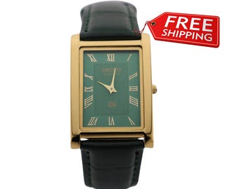 Zielony królewski styl Seiko Slim Vintage kwarcowy męski zegarek na rękę
