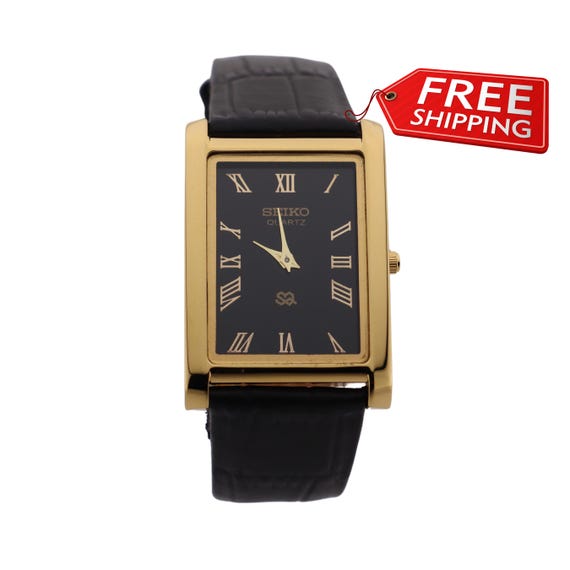 Dress Style Seiko Slim Vintage Quartz Men's Leather Wrist Watch - Etsy