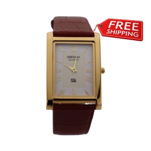 Rare Dress Style Seiko Slim Vintage Quartz Men&#39;s  Wrist Watch White Dial