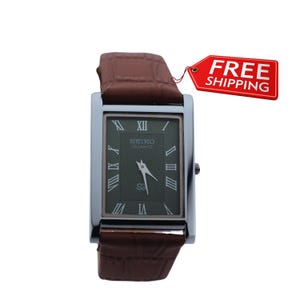 Modern Classic Style Green Seiko Slim Vintage Quartz Men&#39;s Wrist Watch