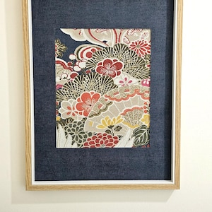 Quadro floreale artigianale con carta da parati Jannelli&Volpi – Collezione Haori – Cornice 40x30 cm