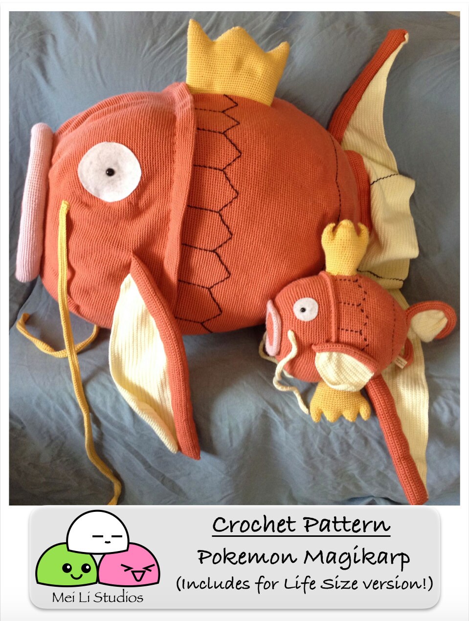 Pokemon Inspired Crochet Magikarp Shiny Magikarp Plushie