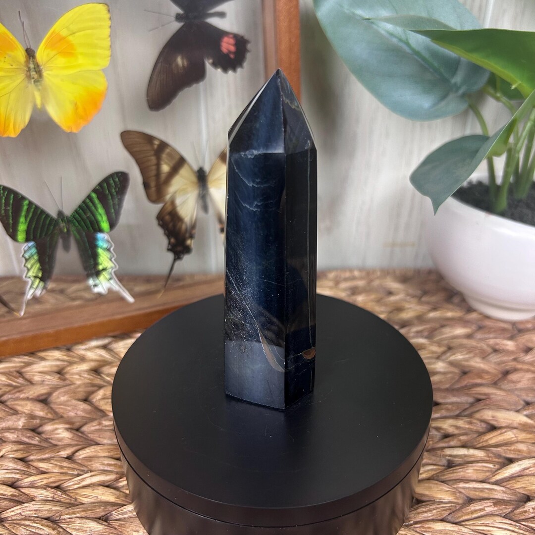 Flashy Blue Tigers Eye Polished Point Crystal Tower (A) - Natural ...