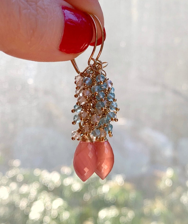 •HEX ORBITAL• rhodochrosite + gold earrings