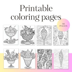 Ice Cream Coloring Pages for Kids | Printable Summer Coloring Sheets | Fun Activity Pages | Instant Digital Download | PDF Format