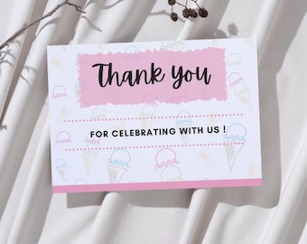 Editable Small Business Thank You Card | Pink Modern Canva Template | Custom Thank You Note | Printable Insert | Instant Download