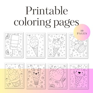 Ice Cream Coloring Pages for Kids | Printable Summer Coloring Sheets | Fun Activity Pages | Instant Digital Download | PDF Format