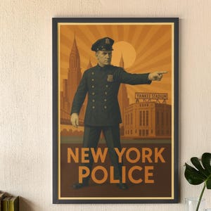 Printable NYPD Vintage police digital jpeg image wall art