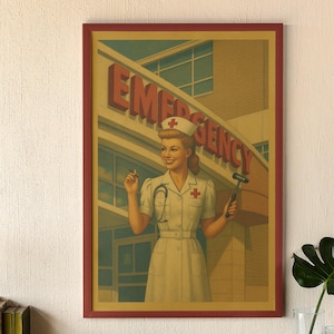 Printable Vintage Nurse image. Digital jpeg image. Nurse gift