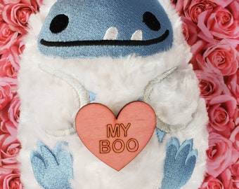 My Boo Heart Valentine Yvette the Abominable Snoman or Yeti Stuffed Animal