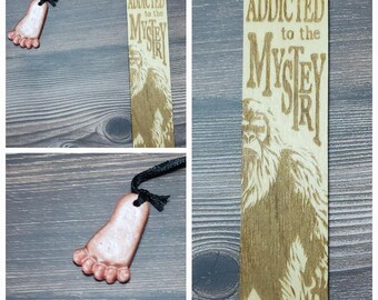 Addicted to the Mystery Sasquatch Big Foot Wood Bookmark