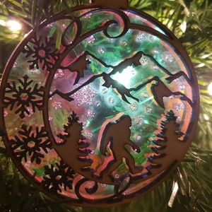 Yeti or Big Foot Shimmery Ornament