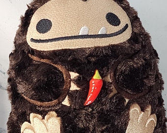 Chili Pepper Eating Summer the Big Foot or Sasquatch Stuffed Animal