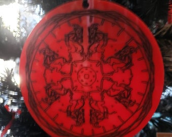 Red and Black Krampus Acrylic Ornament