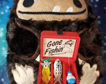 Fishing Summer the Big Foot or Sasquatch Stuffed Animal