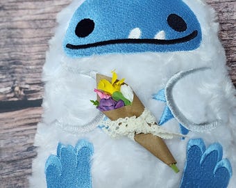 Spring Bouquet Yvette the Abominable Snoman or Yeti Stuffed Animal