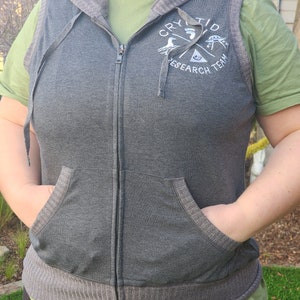 Cryptid Research Team Hooded Zippered Vest