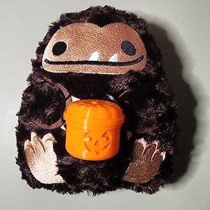 Retro Mini Trick or Treat Pumpkin Summer the Big Foot or Sasquatch Stuffed Animal
