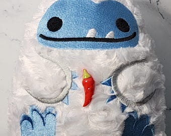 Chili Pepper Eating Yvette the Abominable Snowman or Yeti Stuffed Animal