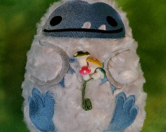 Spring Mushroom Bouquet Yvette the Abominable Snoman or Yeti Stuffed Animal