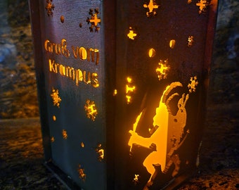 Gruß vom Krampus Wooden Lantern