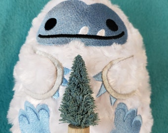 Christmas Tree Yvette the Abominable Snoman or Yeti Stuffed Animal