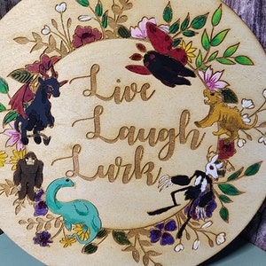 Live Laugh Lurk Cryptid Sign Wood Art Piece image 3