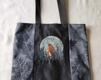 Big Foot In Forest Canvas Tote Bag Eco Friendly Tote Bag Shopping Bag