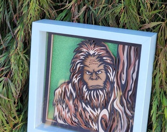 Big Foot Sasquatch Yowie Paper Framed Art