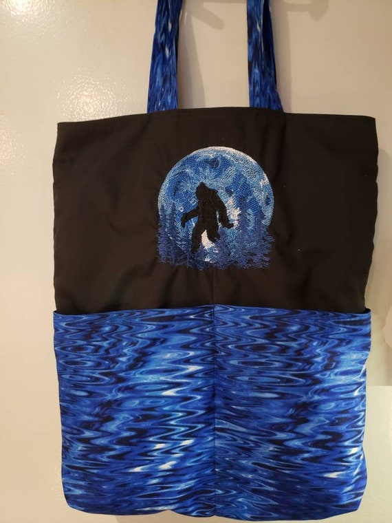 Moonlit Yeti or Abominable Snowman Tote Bag Eco Friendly Tote Bag Shopping  Bag 