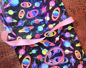 Bright Pink Cosmic Alien Composition Book and Cover