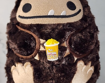 Movie Night Popcorn Summer the Big Foot or Sasquatch Stuffed Animal