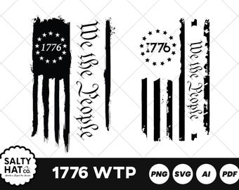 We The People 1776 vlag SVG, Patriotic Punisher Skull Vector (digitale download)