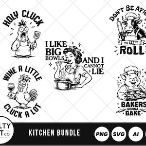 Helt ohämmade SVG PNG, rolig retro hemmafru SVG, vintage sarkastisk trendig humor satir sarkastisk kök, bakning, bagare, paket