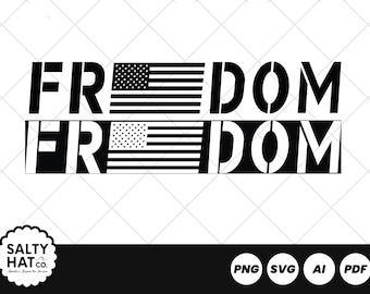 Freedom USA Flag SVG PNG: Patriotic Laser Cut Files, Freedom png, patriot Svg, freedom design for laser, screen printing and more