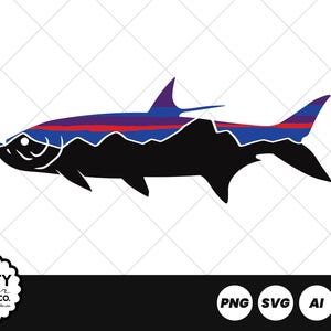 Tarpon Patagonia Tarpon Fish Svg, Tarpon Silhouette, Fishing Svg, Tarpon Dxf, Tarpon Png, Fisherman Svg File  | Tarpon Vector File |