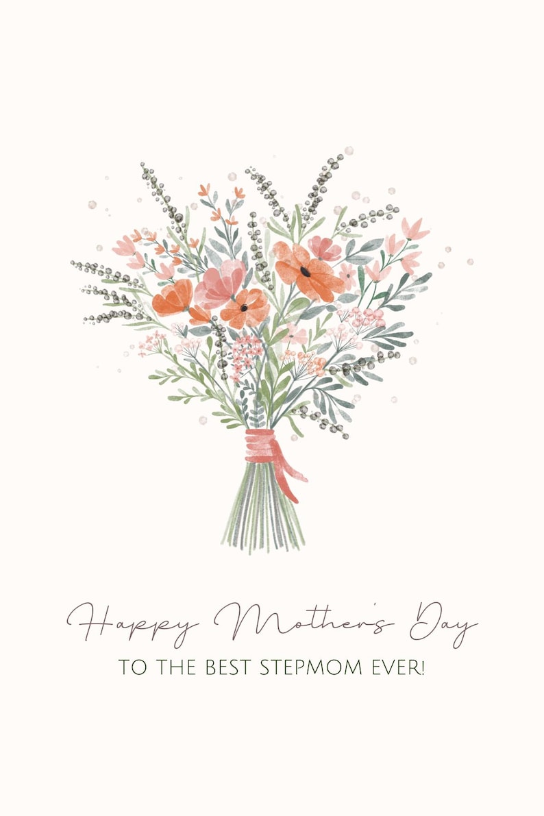 Stepmom Mother's Day Floral Card Making Memories Steplove Etsy