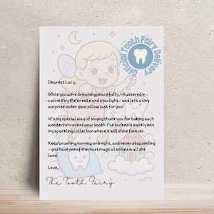 Tooth Fairy Letter Printable – Magical Keepsake with Bonus Coloring Page | Editable Tooth Fairy Note PDF