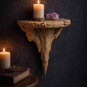 Gothic Wall Shelf, Bone Wall Shelf, Dark Academia Decor, Gothic Home Decor, Witchy Decor, Hand Painted image 2
