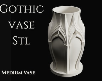 Medium Gothic Cathedral Vase | Dark Home Decor 3D Print File (STL)