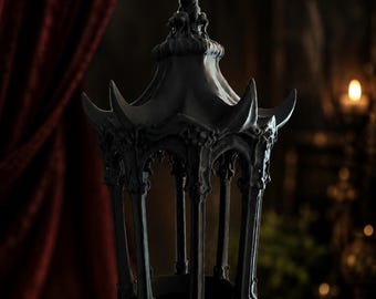 Gothic Hanging Lantern, Cathedral Candle Holder, Dark Academia Decor, Witchy Home Accent, Halloween Decoration