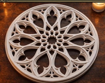 Gothic Rose Window STL File | Notre Dame Inspired Cathedral Decor (Digital Download)